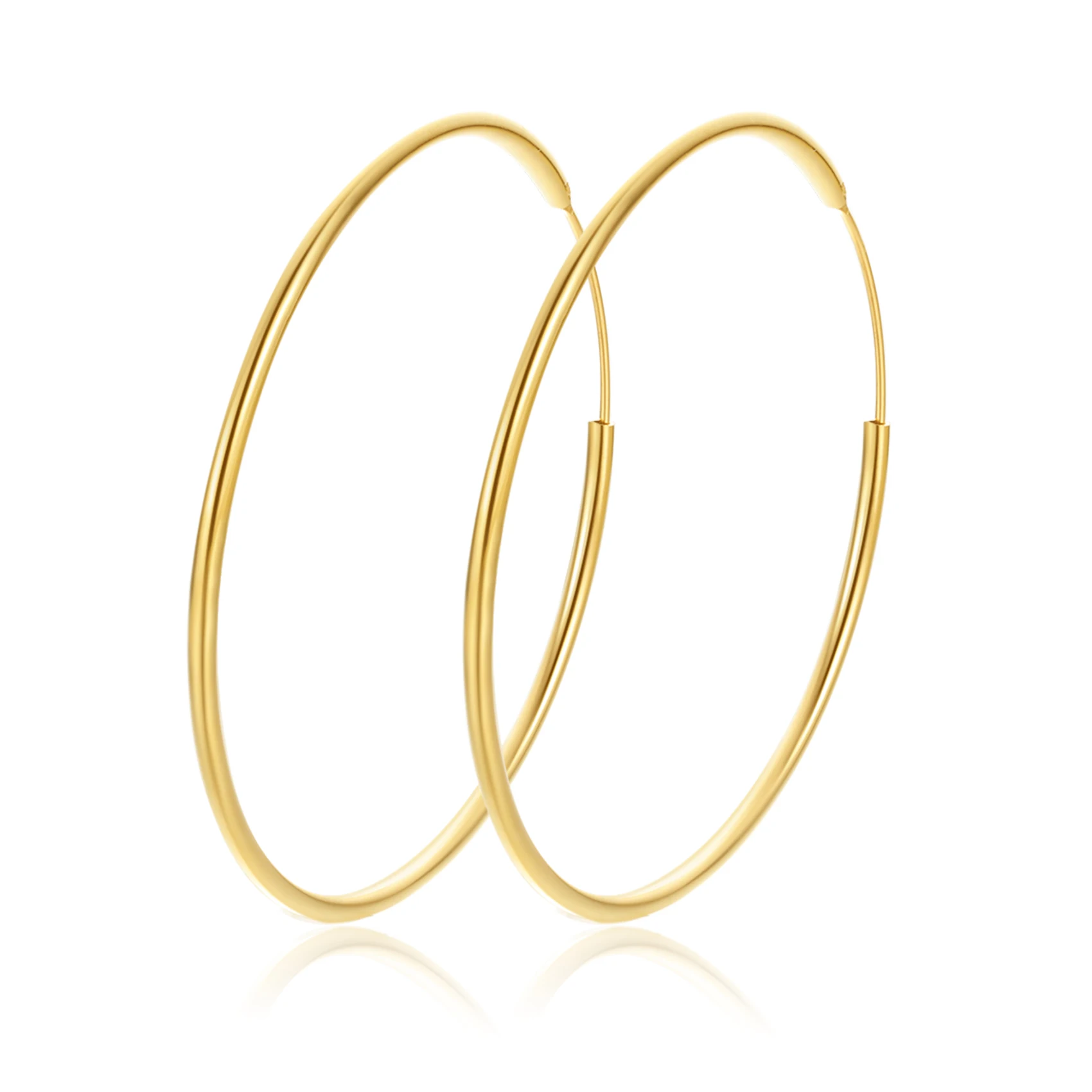 Hoop Earrings Real 925 Sterling Silver Earrings, 50mm Big Hoop Earring for Women Girls, 18K Gold Plated
Hoop Earrings Real 925 Sterling Silver Earrings, 50mm Big Hoop Earring for Women Girls, 18K Gold Plated