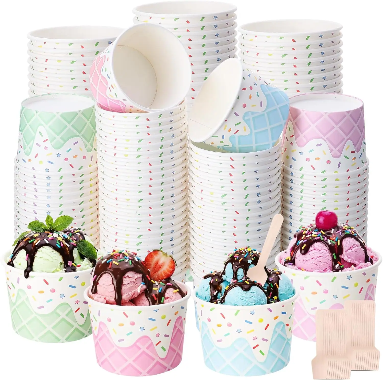 100 Pack Paper Ice Cream Cups with Spoons 8 oz Paper Dessert Cups Sundae Bowls Disposable Ice Cream Bowls Containers for
100 Pack Paper Ice Cream Cups with Spoons 8 oz Paper Dessert Cups Sundae Bowls Disposable Ice Cream Bowls Containers for