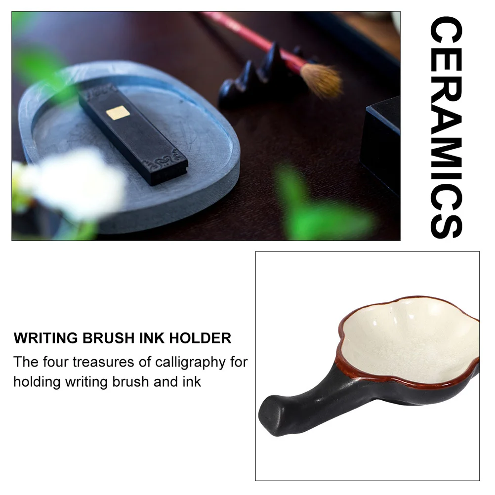 2 Pcs Ink Brush Holder Multi-function Dish Ceramic Storage Container Flower Shaped Calligraphy Tray 
2 Pcs Ink Brush Holder Multi-function Dish Ceramic Storage Container Flower Shaped Calligraphy Tray