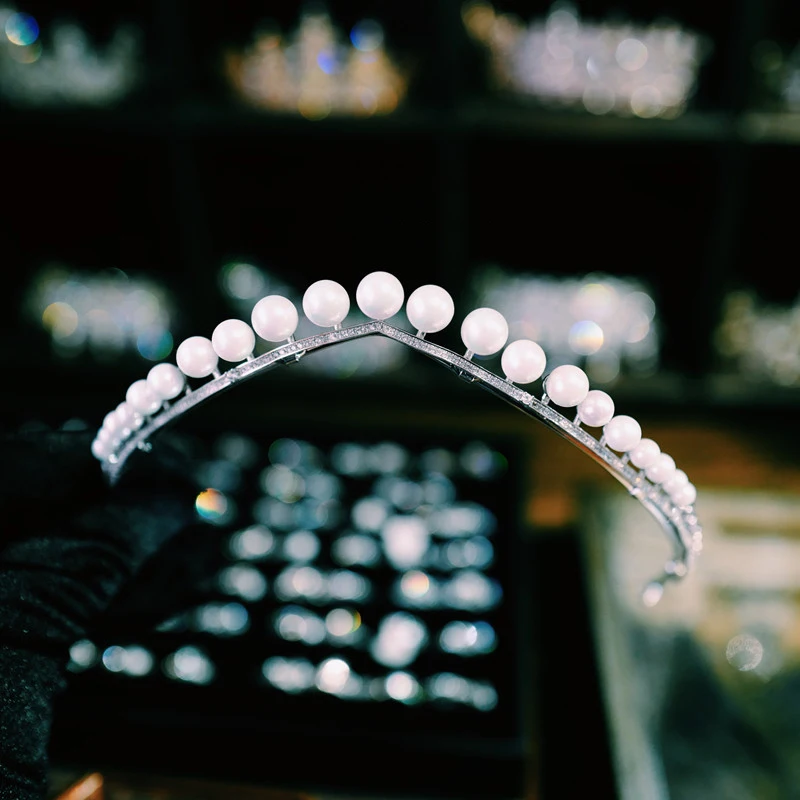 Korean Style Bride Wedding Pearl Zircon Crown Simple Hair Accessory Photography Props for Brides Headpiece Jewelries
Korean Style Bride Wedding Pearl Zircon Crown Simple Hair Accessory Photography Props for Brides Headpiece Jewelries