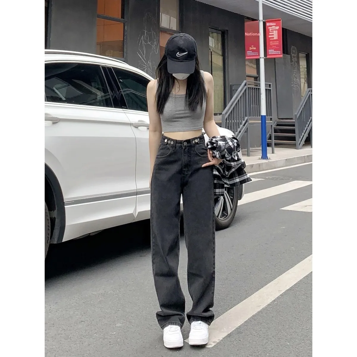 High Waist Wide Leg Denim Jeans Women's Thin Summer Slimming Double Buckle Straight Loose Pants Retro Black Grey Casual Cotto...
High Waist Wide Leg Denim Jeans Women's Thin Summer Slimming Double Buckle Straight Loose Pants Retro Black Grey Casual Cotto...