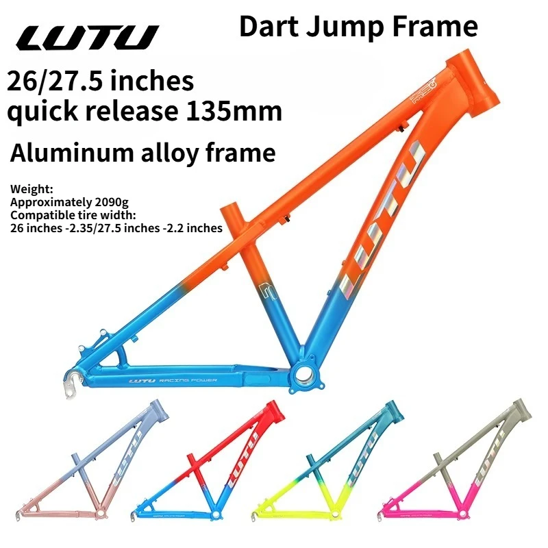 LUTU Aluminum Alloy Soil Slope Bicycle Frame 26/27.5-inch Hard Tail 4X Off road Mountain Bike Frame Disc Brake Quick Release
LUTU Aluminum Alloy Soil Slope Bicycle Frame 26/27.5-inch Hard Tail 4X Off road Mountain Bike Frame Disc Brake Quick Release