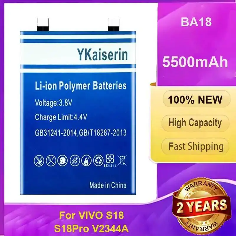 Для Vivo S18 S18pro V2344A надежная мощность 5500 мАч аккумулятор мобильного телефона BA18
Для Vivo S18 S18pro V2344A надежная мощность 5500 мАч аккумулятор мобильного телефона BA18