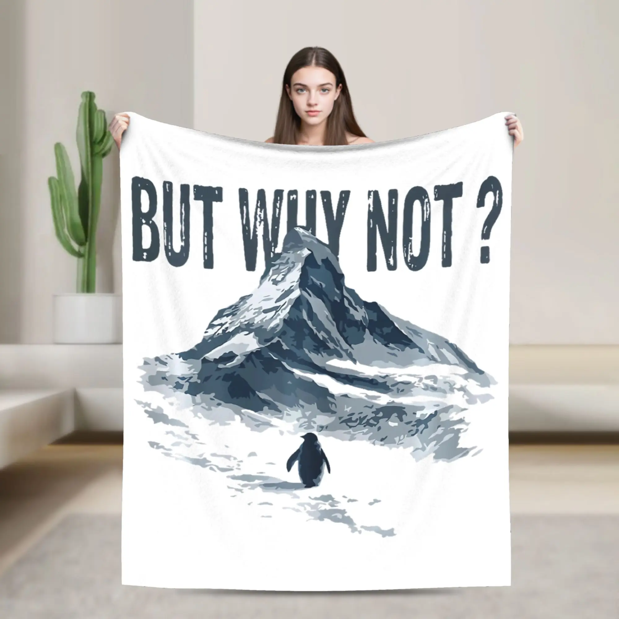 But Why Not Mountains Nihilist Penguin Trendy Meme Fleece Blanket Novelty Throw Blanket for Home Hotel Sofa 150*125cm Quilt,
But Why Not Mountains Nihilist Penguin Trendy Meme Fleece Blanket Novelty Throw Blanket for Home Hotel Sofa 150*125cm Quilt,