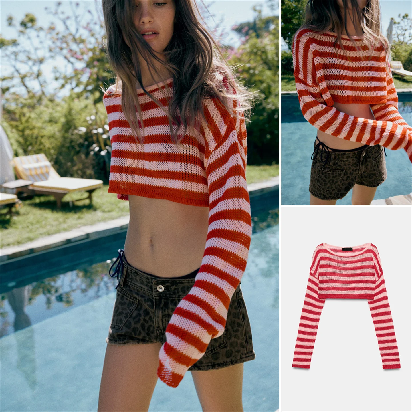 Summer New Women's Casual Style Long Sleeve Stripe Short Knitted Cover up Top Breathable Comfortable Loose Fit Daily Wear
Summer New Women's Casual Style Long Sleeve Stripe Short Knitted Cover up Top Breathable Comfortable Loose Fit Daily Wear