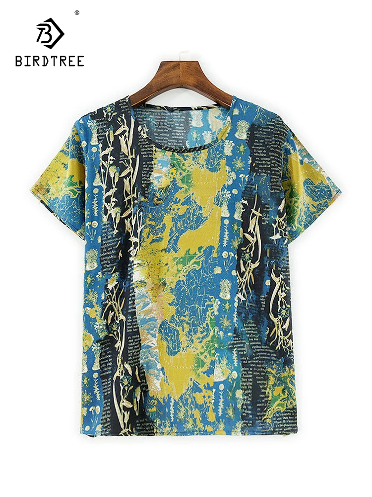 Элегантная футболка BirdTree-Silk, модный принт с круглым вырезом и короткими рукавами, женские свободные топы в европейском и американском стиле, весна 2026 T5D890CC
Элегантная футболка BirdTree-Silk, модный принт с круглым вырезом и короткими рукавами, женские свободные топы в европейском и американском стиле, весна 2026 T5D890CC