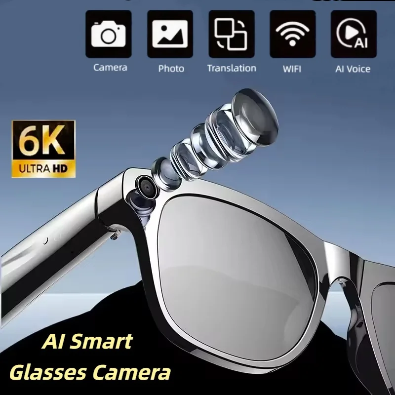 6K HD AI Smart Glasses GPT 200W Pixel Camera Bluetooth Call 260Mah Battery Voice Assistant Control Colour Change Glasses
6K HD AI Smart Glasses GPT 200W Pixel Camera Bluetooth Call 260Mah Battery Voice Assistant Control Colour Change Glasses
