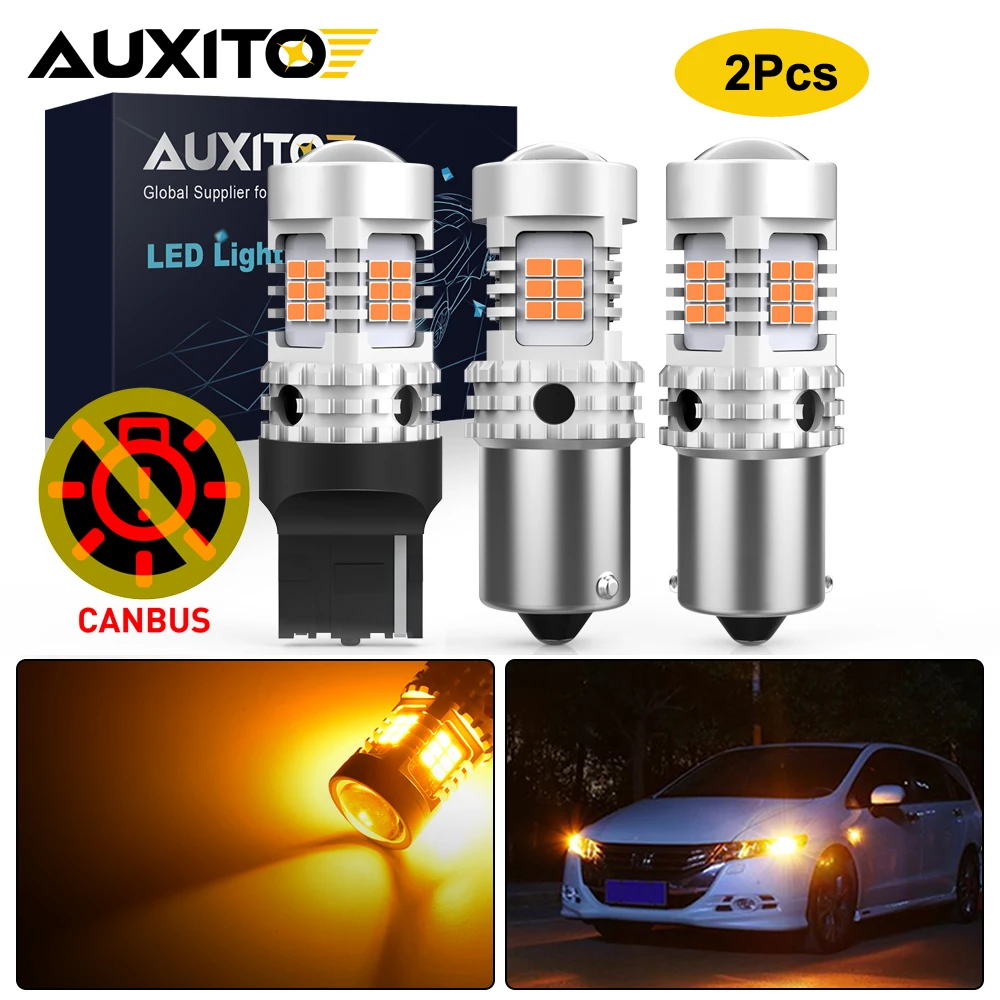 AUXITO 2Pcs 1156 BA15S BAU15S P21W T20 7440 LED Bulb Canbus PY21W W21W WY21W LED Auto Turn Signal Lamp Amber Car Light 24W 12V
AUXITO 2Pcs 1156 BA15S BAU15S P21W T20 7440 LED Bulb Canbus PY21W W21W WY21W LED Auto Turn Signal Lamp Amber Car Light 24W 12V