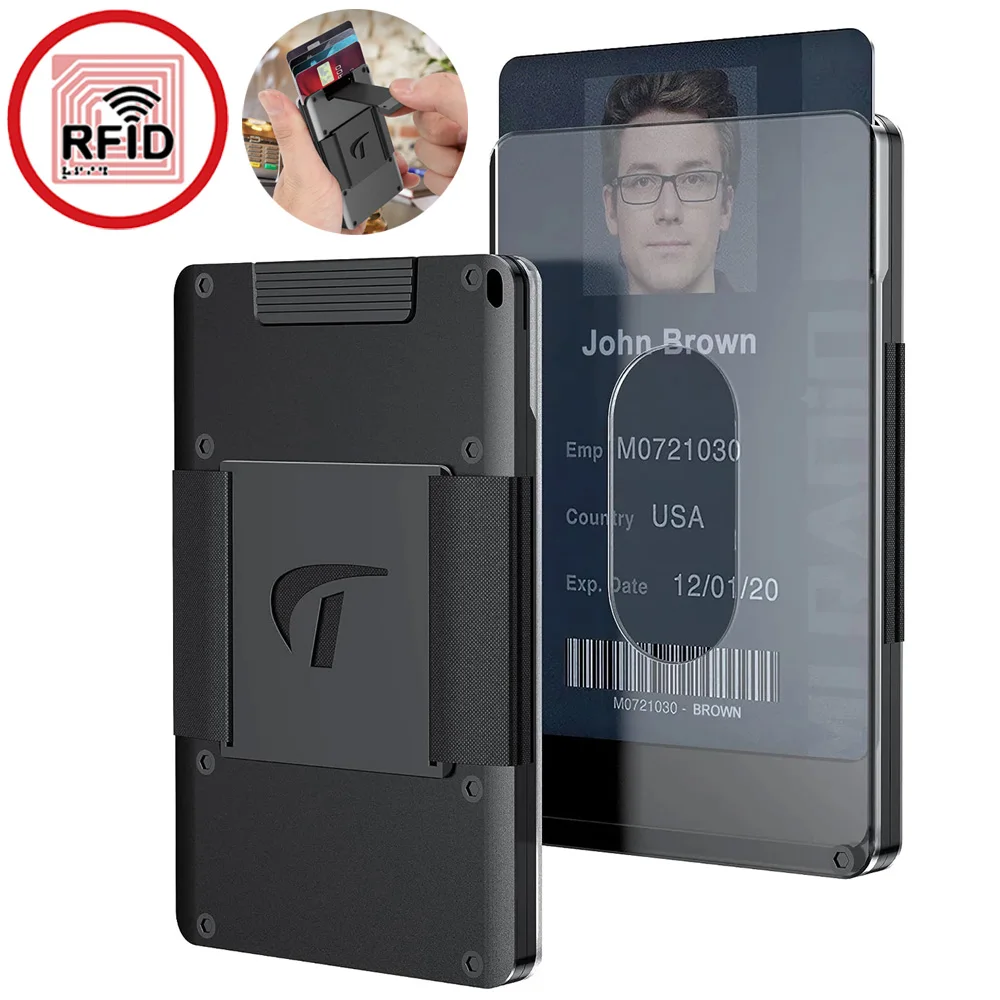 RFID Protection Minimalist Card Holder for Men Aluminum Stretchable Belt Draw-Out Metal Wallet Holds Up 15 Cards with Cash Strap
RFID Protection Minimalist Card Holder for Men Aluminum Stretchable Belt Draw-Out Metal Wallet Holds Up 15 Cards with Cash Strap