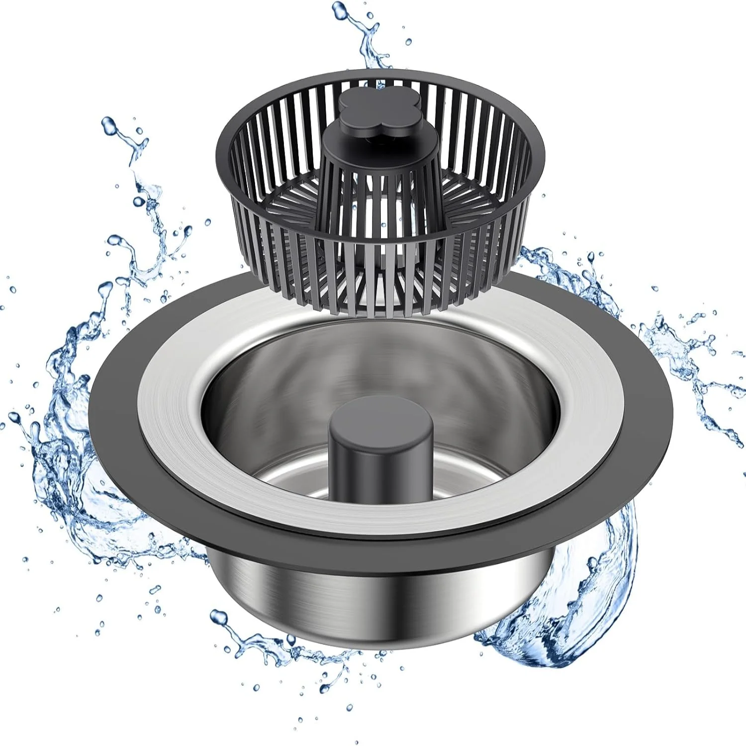 in 1 Kitchen Sink Drain Strainer and Stopper Combo, Kitchen Sink Stopper for Standard -1/2 Inch Drain Upgraded Press Bounce De
in 1 Kitchen Sink Drain Strainer and Stopper Combo, Kitchen Sink Stopper for Standard -1/2 Inch Drain Upgraded Press Bounce De