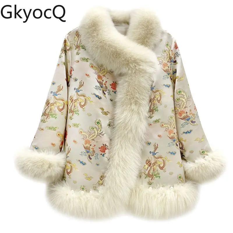 2025 New Faux Fox Fur Cape Coat Women's Chinese Style Embroidered Tang Suit Winter Cloak Chaqueta Imitacion Piel Mujer
2025 New Faux Fox Fur Cape Coat Women's Chinese Style Embroidered Tang Suit Winter Cloak Chaqueta Imitacion Piel Mujer