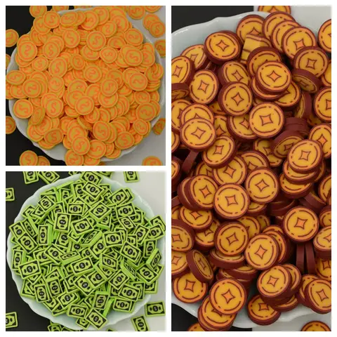 100g 폴리머 클레이 5mm/10mm 코인 달러 조각 셰이커용 캔디 스타킹 스프링클 DIY 공예 스크랩북