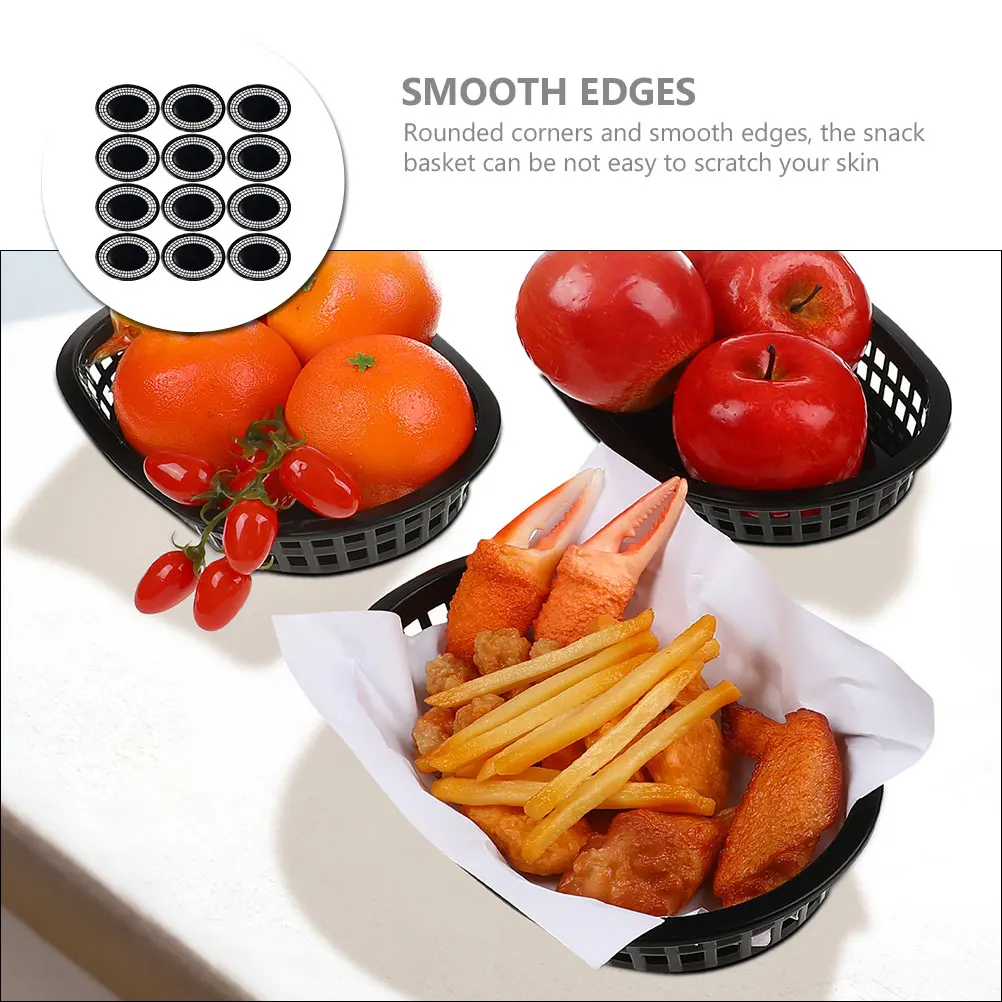 12pcs Plastic Oval Food Reusable Household Fruit Chip Snack Storage Baskets Compact Scratch-Resistant Smooth Edges
12pcs Plastic Oval Food Reusable Household Fruit Chip Snack Storage Baskets Compact Scratch-Resistant Smooth Edges
