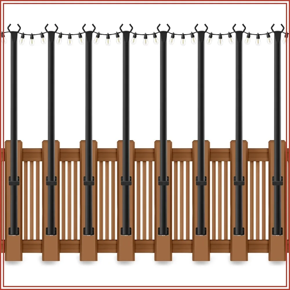 5Ft Adjustable String Light Poles for Outdoor, Rust-Proof Metal with Clips for Deck Garden
5Ft Adjustable String Light Poles for Outdoor, Rust-Proof Metal with Clips for Deck Garden
