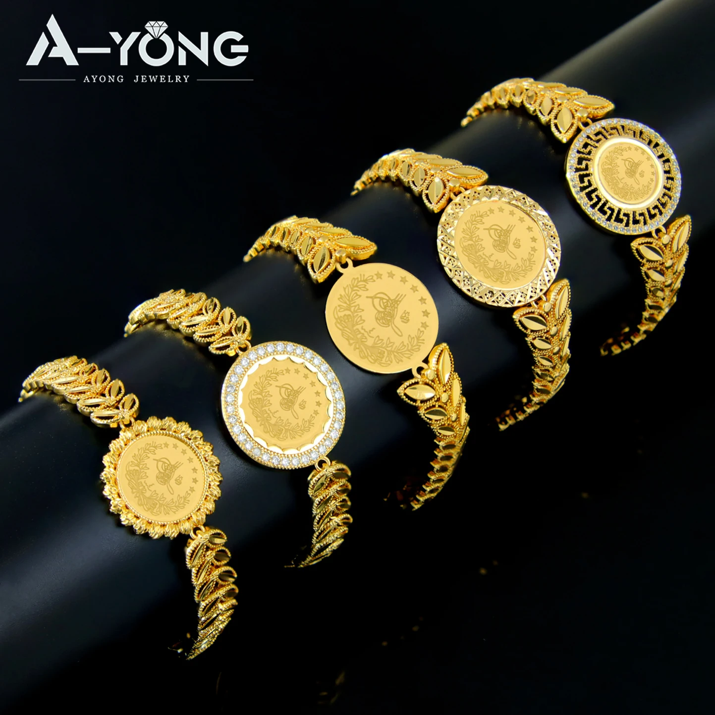 Arabic Design Gold Color Coins Bracelet 21k Gold Plated Turkish Charm Bangles Dubai Women Luxury Wedding Party Kurdish Jewelry
Arabic Design Gold Color Coins Bracelet 21k Gold Plated Turkish Charm Bangles Dubai Women Luxury Wedding Party Kurdish Jewelry