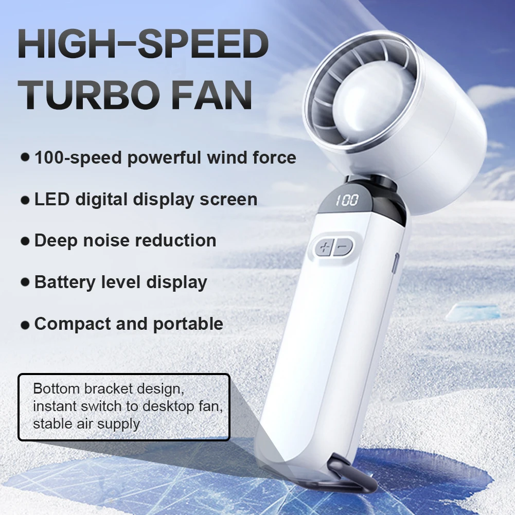 Handheld Turbo Fan LED Digital Display High-Speed Folding Fan Adjustable Cooling Fan for Camping Hiking Outdoor Activities
Handheld Turbo Fan LED Digital Display High-Speed Folding Fan Adjustable Cooling Fan for Camping Hiking Outdoor Activities