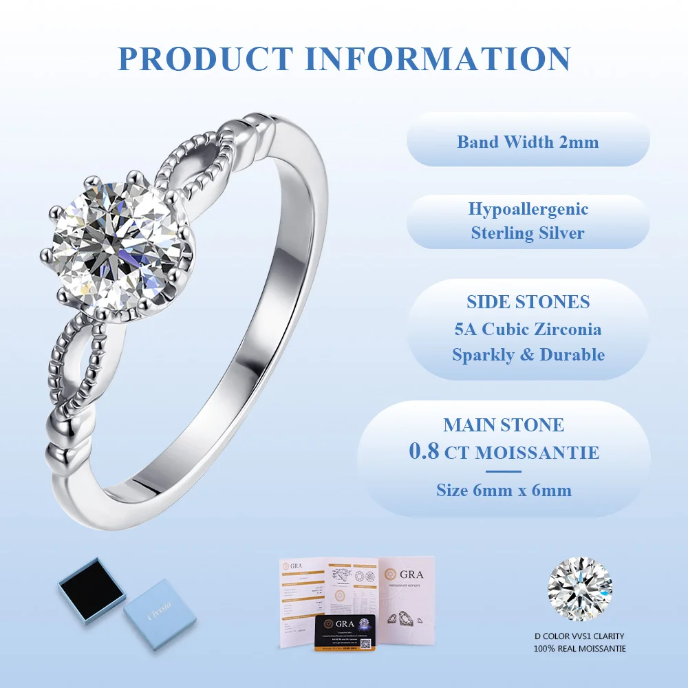 CLYSSIA D Цвет VVS1 Кольцо с муассанитом Волна Выдалбливают Дизайн День Благодарения Помолвка Пара Подарок Изящное Ювелирное Предложение
CLYSSIA D Цвет VVS1 Кольцо с муассанитом Волна Выдалбливают Дизайн День Благодарения Помолвка Пара Подарок Изящное Ювелирное Предложение