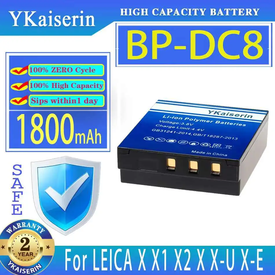YKaiserin Battery BP-DC8 BPDC8 1800mAh For LEICA X Vario X1 X2 Typ113 X-U Typ113 X-E Typ102 Typ107 Camera Bateria
YKaiserin Battery BP-DC8 BPDC8 1800mAh For LEICA X Vario X1 X2 Typ113 X-U Typ113 X-E Typ102 Typ107 Camera Bateria