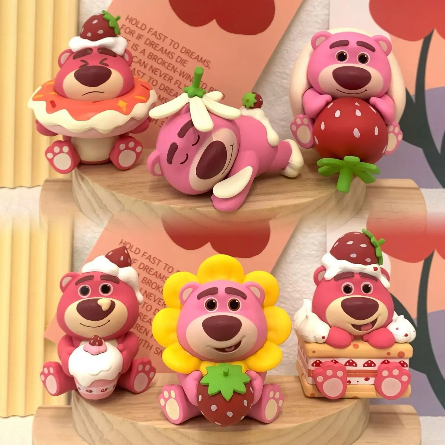 6pcs/set Strawberry Bear Blind Box Anime Figure Toy Model, Lotso Anime Dolls Toys Ornaments Figures Cake Decoration
6pcs/set Strawberry Bear Blind Box Anime Figure Toy Model, Lotso Anime Dolls Toys Ornaments Figures Cake Decoration