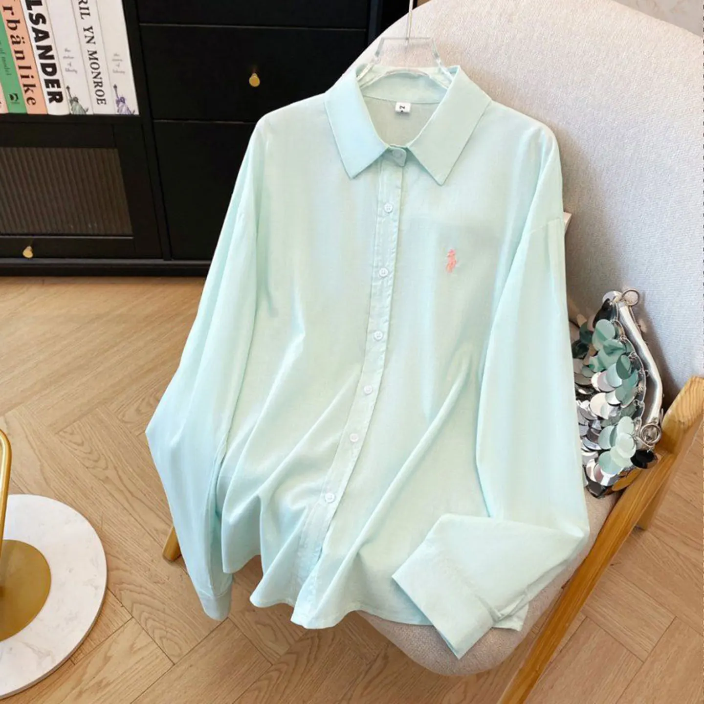 Mint Green Embroidered Neck Shirt Women's Summer 2025 Casual Loose Multi-purpose Thin Sun Protection Shirt
Mint Green Embroidered Neck Shirt Women's Summer 2025 Casual Loose Multi-purpose Thin Sun Protection Shirt