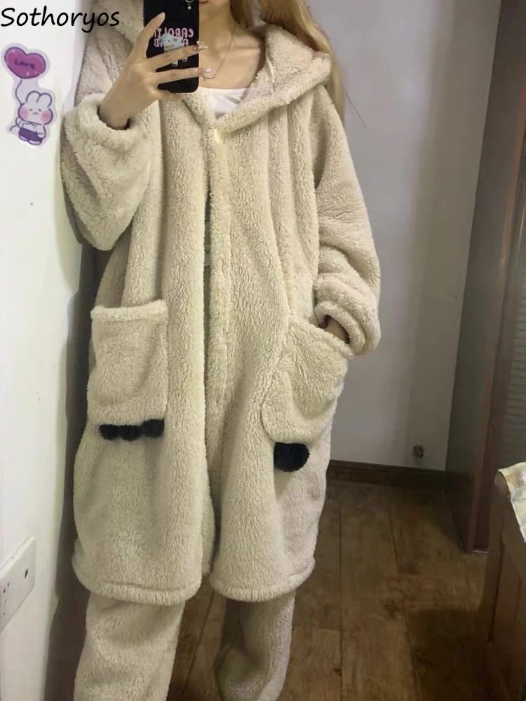 Пижамный комплект с капюшоном для женщин, домашняя мешковатая Удобная утепленная нежная повседневная одежда для сна принцессы с карманами, модная базовая зимняя одежда для студентов
Пижамный комплект с капюшоном для женщин, домашняя мешковатая Удобная утепленная нежная повседневная одежда для сна принцессы с карманами, модная базовая зимняя одежда для студентов