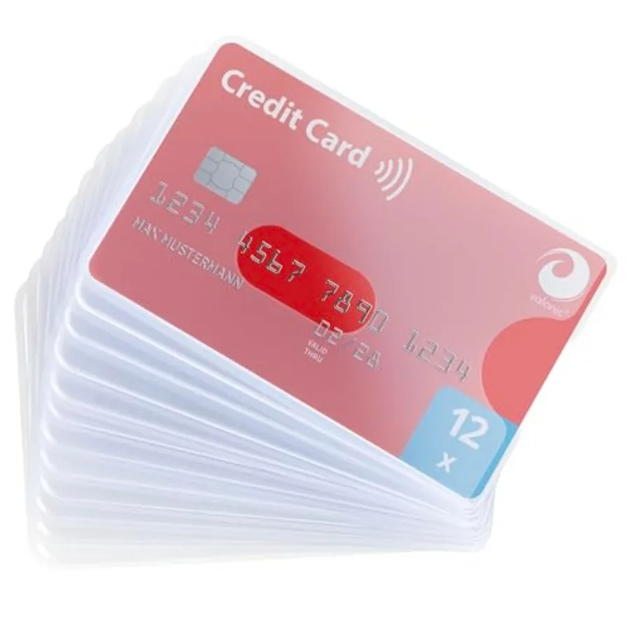 credit card sleeves - 12-pack - sturdy transparent plastic sleeves - protector sleeves
credit card sleeves - 12-pack - sturdy transparent plastic sleeves - protector sleeves