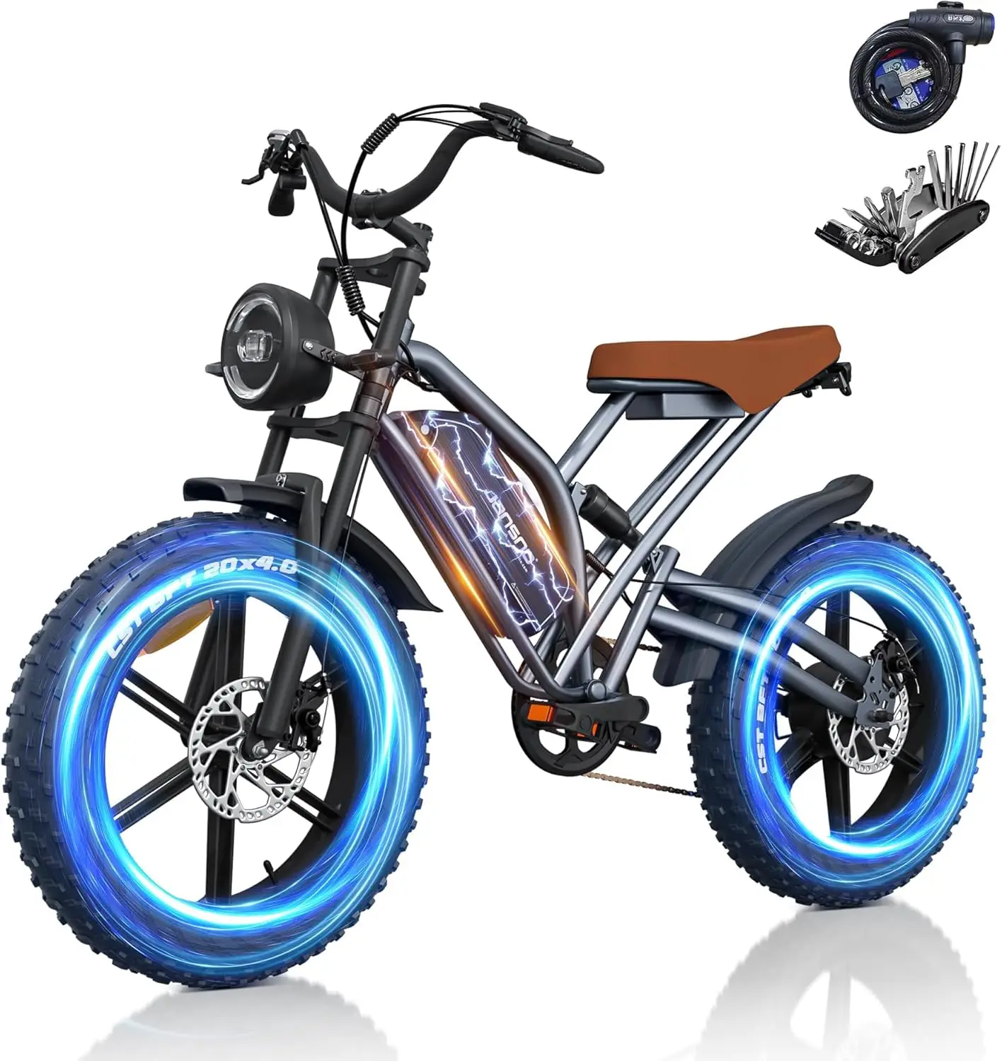 Electric Bike 30MPH 1000W Peak Motor Electric Bicycle Adult 20*4 Inch Fat Tire Full Suspension Mountain Snow E-bike Battery 48V
Electric Bike 30MPH 1000W Peak Motor Electric Bicycle Adult 20*4 Inch Fat Tire Full Suspension Mountain Snow E-bike Battery 48V