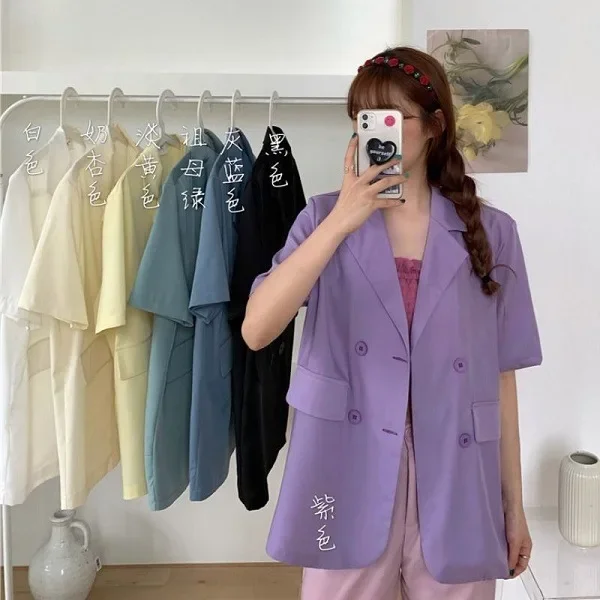 Summer New Candy Color Thin Section Loose Short Sleeve Suit Jacket Women Short Sleeve Jacket
Summer New Candy Color Thin Section Loose Short Sleeve Suit Jacket Women Short Sleeve Jacket