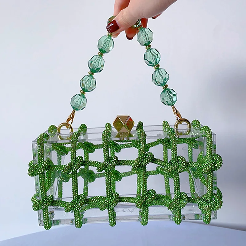 Luxury Designer Diamonds Woven Box Bag Clear Acrylic Handbags Beads Handle Evening Bag Shoulder Crossbody Bags Ladies Clutch New
Luxury Designer Diamonds Woven Box Bag Clear Acrylic Handbags Beads Handle Evening Bag Shoulder Crossbody Bags Ladies Clutch New