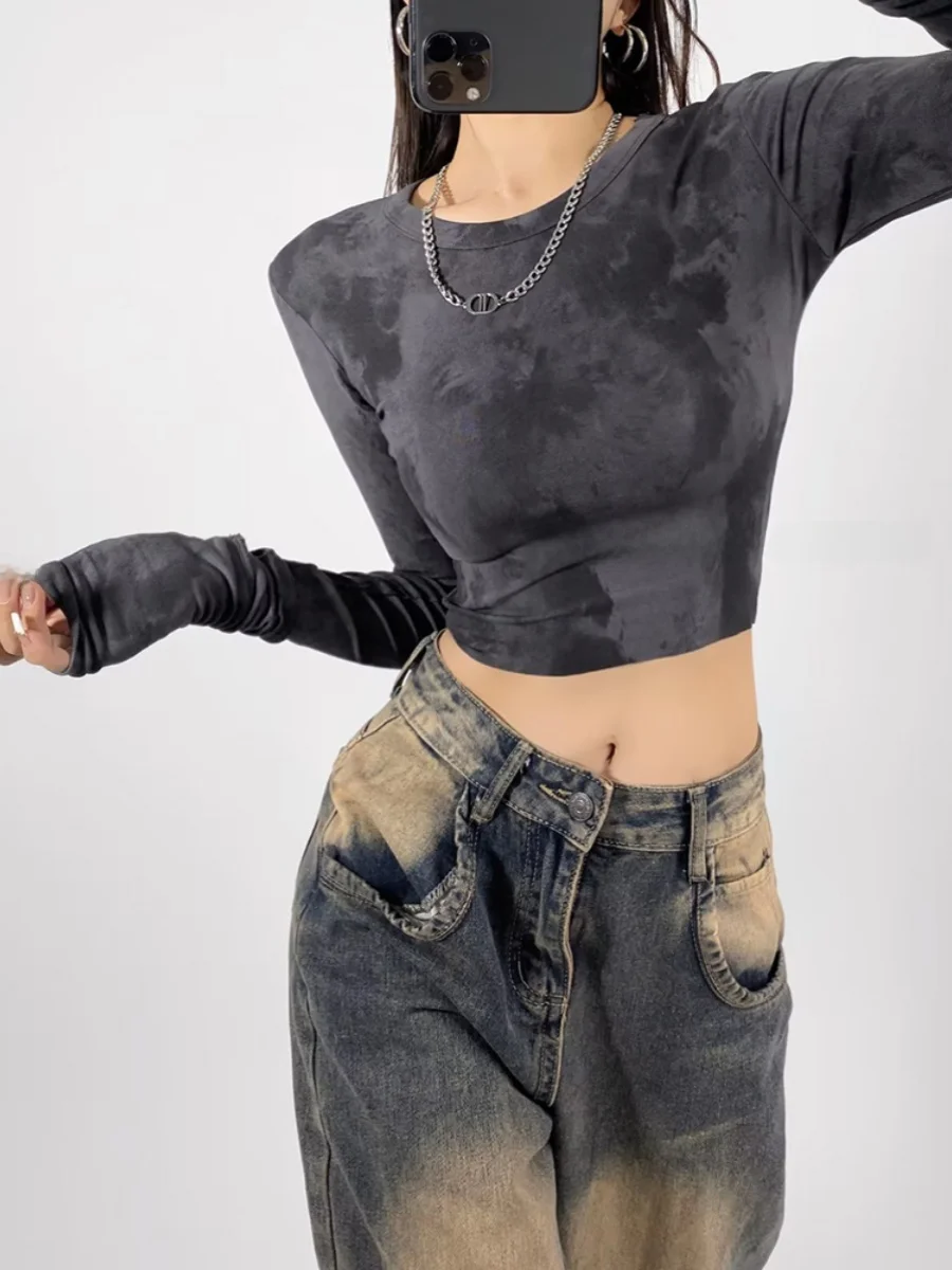 Sexy Tie-Dye Jazz Sle Long Sve T-irt ort Crop Top for Women Tight Fit loween Subculture Dancing Base irt
Sexy Tie-Dye Jazz Sle Long Sve T-irt ort Crop Top for Women Tight Fit loween Subculture Dancing Base irt