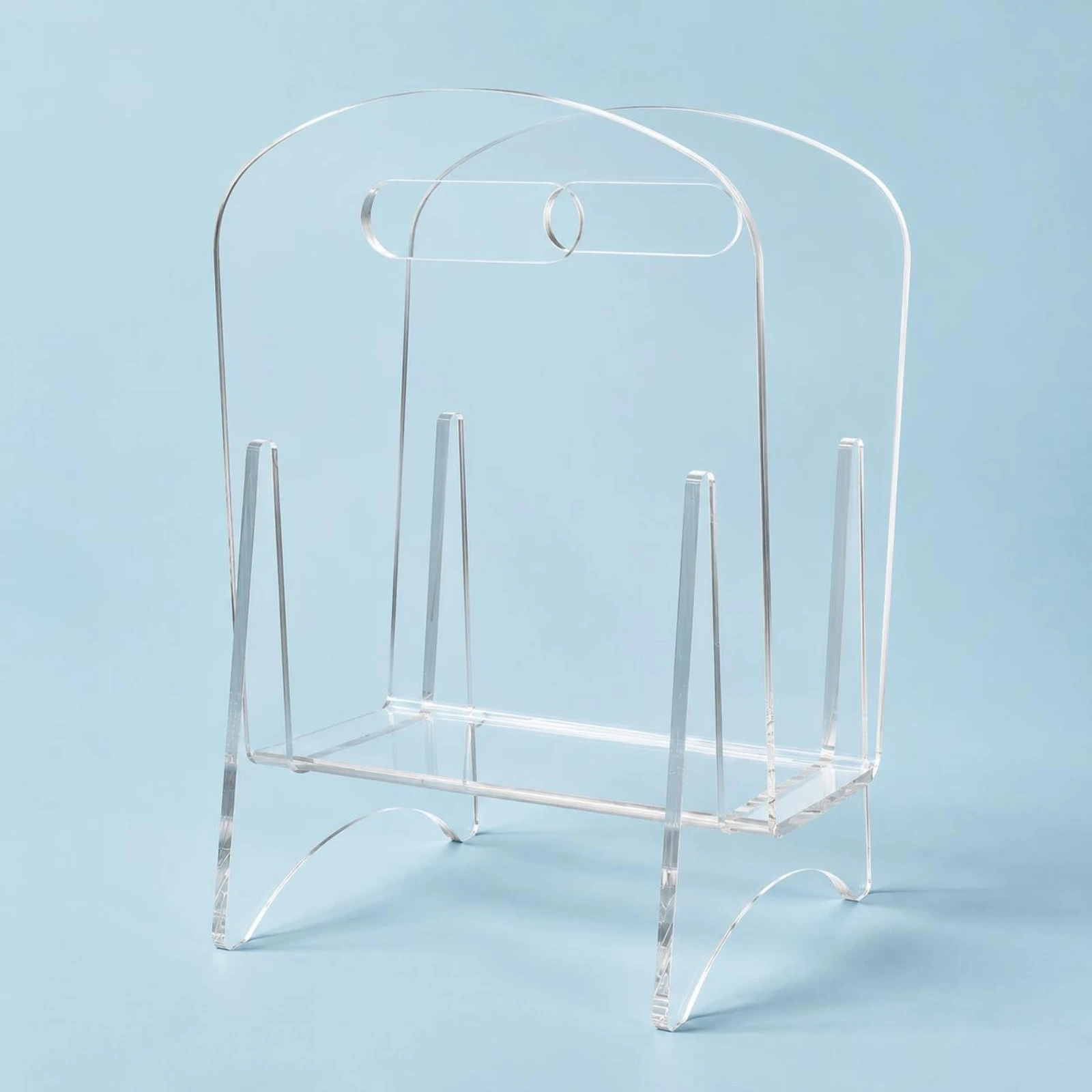 Acrylic Magazine Rack Transparent Magazine Rack Tabletop Display Stand Arched Back Desktop File Organizer Glossy Finish
Acrylic Magazine Rack Transparent Magazine Rack Tabletop Display Stand Arched Back Desktop File Organizer Glossy Finish