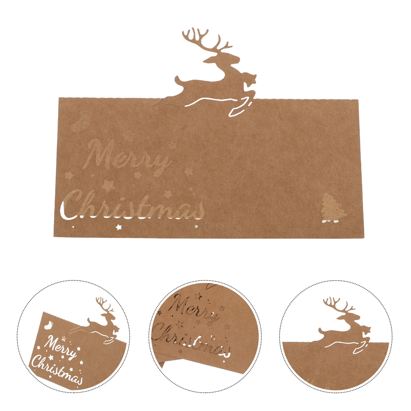 50Pcs Holiday Place Cards with Reindeer Design Snowflake Cutout Table Setting Cards for Christmas Wedding Party Name Tags
50Pcs Holiday Place Cards with Reindeer Design Snowflake Cutout Table Setting Cards for Christmas Wedding Party Name Tags