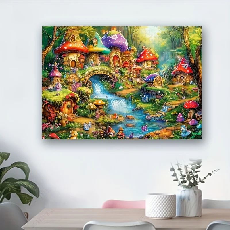 1000pcs Jigsaw Puzzle for Adults - Enchanted Mushroom House & Waterfall Forest Scene, Vibrant Colors, Portable Rectangular Art
1000pcs Jigsaw Puzzle for Adults - Enchanted Mushroom House & Waterfall Forest Scene, Vibrant Colors, Portable Rectangular Art