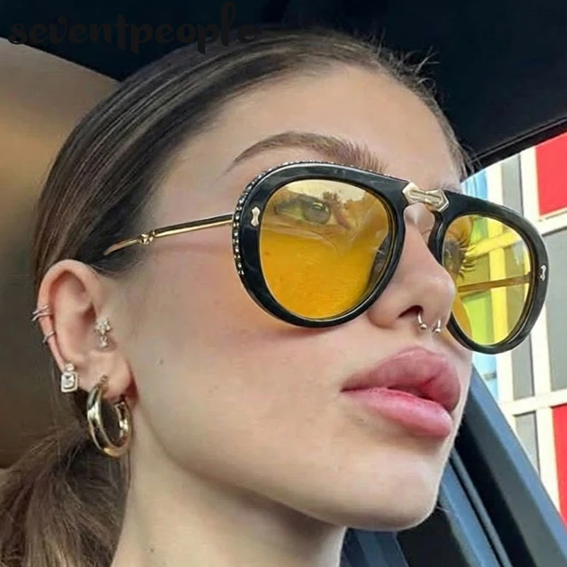 Oversized Pilot Rhinestone Sunglasses Women 2026 Luxury Brand Trendy Metal Oval Folding Sun Glasses For Lady Travelling Shades
Oversized Pilot Rhinestone Sunglasses Women 2026 Luxury Brand Trendy Metal Oval Folding Sun Glasses For Lady Travelling Shades