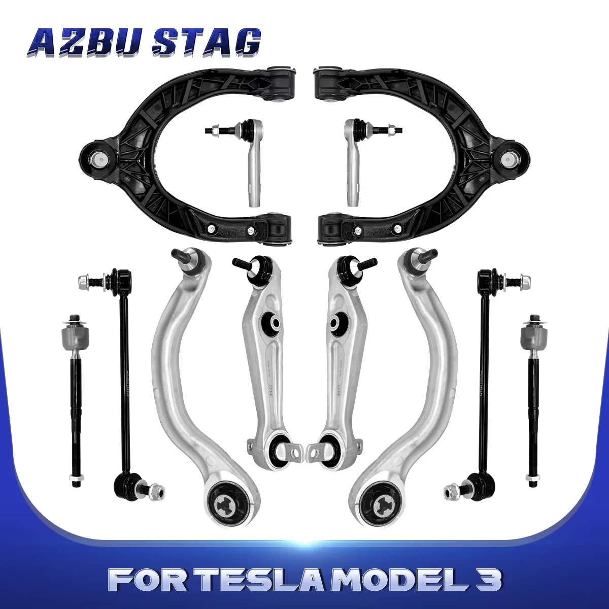 AzbuStag Front Upper Lower Control Arm Ball Joint Sway Bar Link Inner Outer Tie Rod 12Pcs for Tesla Model 3 5YJ3 2017-2022
AzbuStag Front Upper Lower Control Arm Ball Joint Sway Bar Link Inner Outer Tie Rod 12Pcs for Tesla Model 3 5YJ3 2017-2022