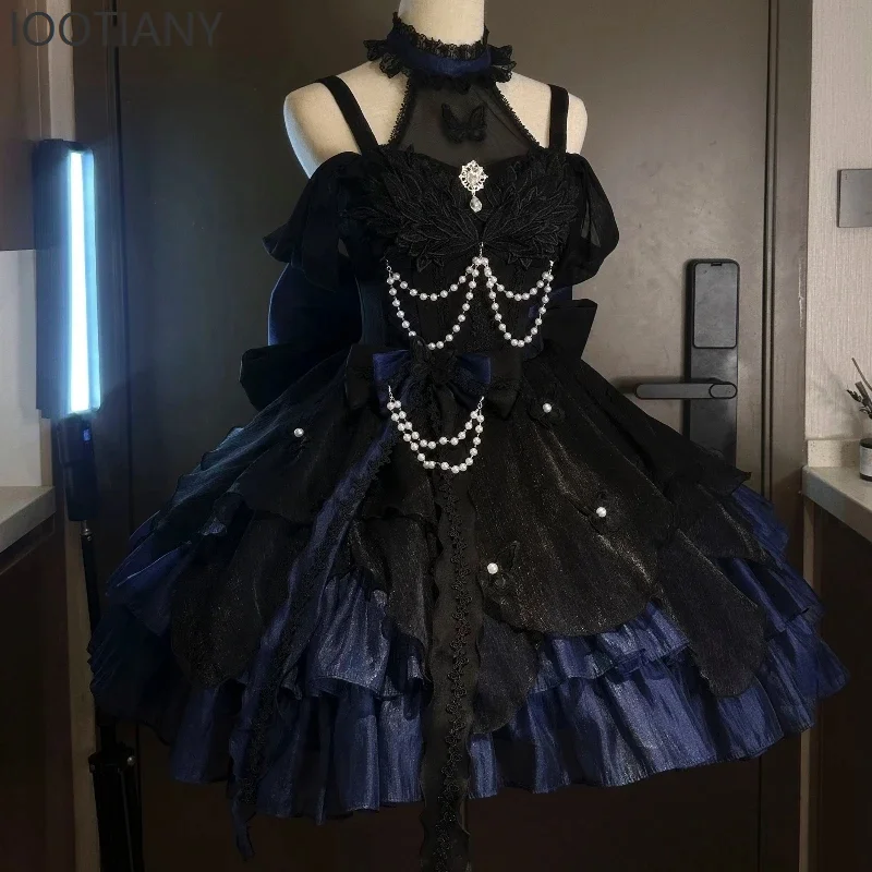 IOOTIANY Japanese Gothic Lolita Jsk Dress Female Retro Sweet Lace Bow Ruffle Party Cake Black Dress Harajuku Y2k Slim Dress 2025
IOOTIANY Japanese Gothic Lolita Jsk Dress Female Retro Sweet Lace Bow Ruffle Party Cake Black Dress Harajuku Y2k Slim Dress 2025