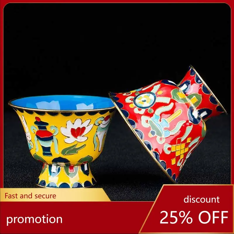 Cz various painted cloisonné water cups, eight offerings in front of buddha, water bowls, eight auspicious holy water cups
Cz various painted cloisonné water cups, eight offerings in front of buddha, water bowls, eight auspicious holy water cups