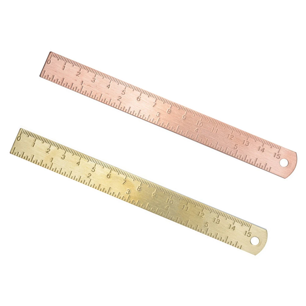 2pcs Vintage Ruler Brass and Ruler Double Scale Ruler for Home School Office (1pc 150mm Brass Ruler and 1pc 150mm Ruler)
2pcs Vintage Ruler Brass and Ruler Double Scale Ruler for Home School Office (1pc 150mm Brass Ruler and 1pc 150mm Ruler)