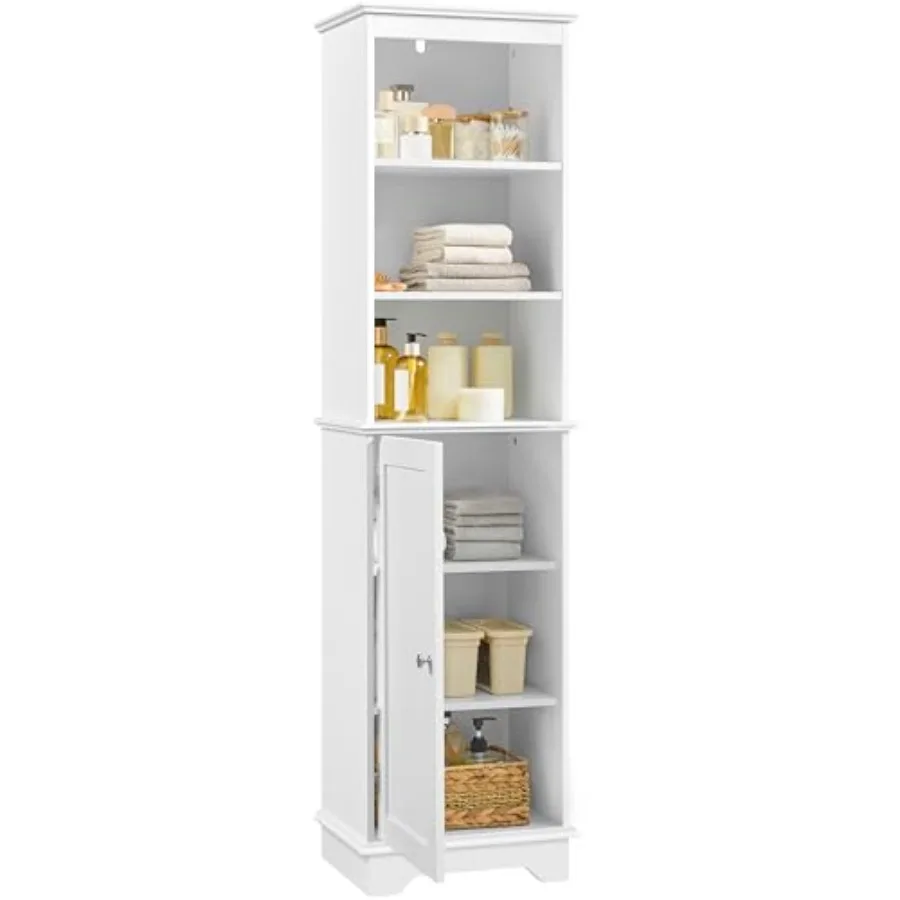 Tall Slim Storage Cabinet with 3 Shelves Door Freestanding Linen Cabinet for Bathroom Living Room Entryway 16 x 12 x 60.5 Inche
Tall Slim Storage Cabinet with 3 Shelves Door Freestanding Linen Cabinet for Bathroom Living Room Entryway 16 x 12 x 60.5 Inche