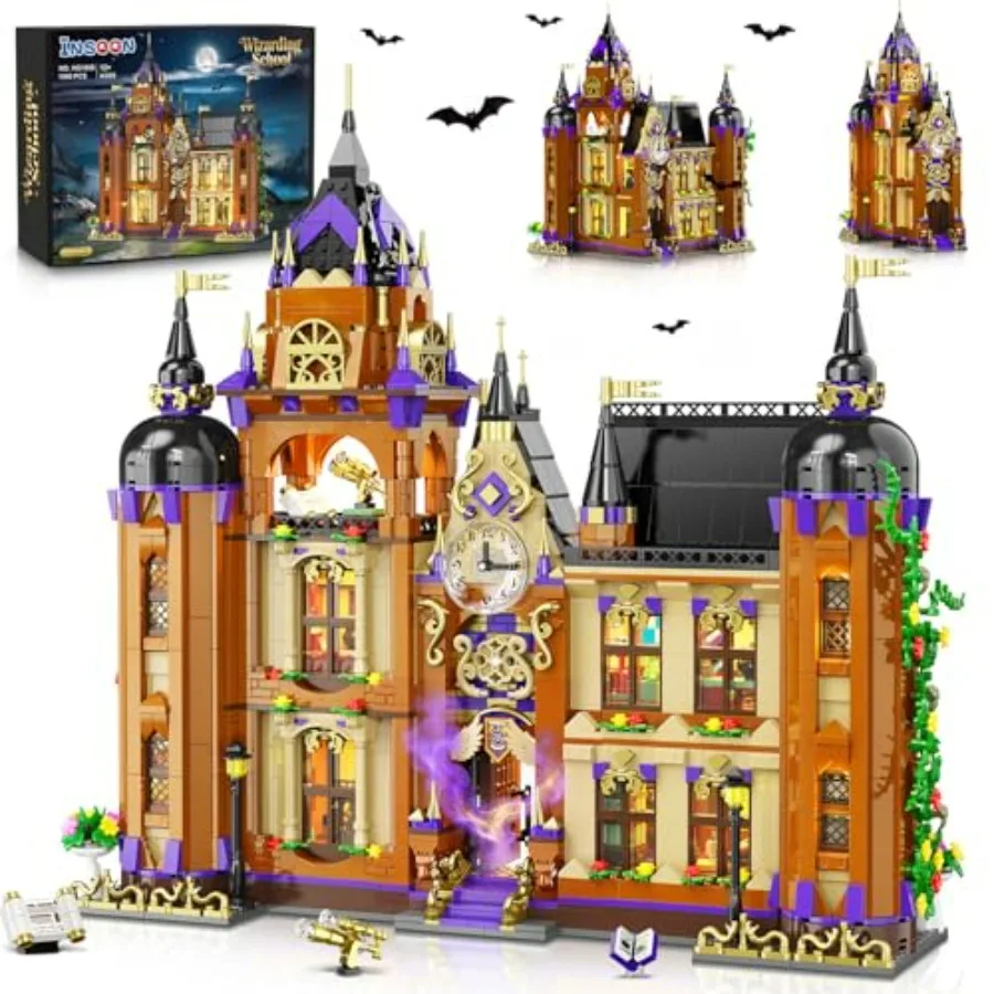 Easter gift for adults and kids 12+: magic school building set with light, 3-style modes, big castle house model, potion shop,
Easter gift for adults and kids 12+: magic school building set with light, 3-style modes, big castle house model, potion shop,