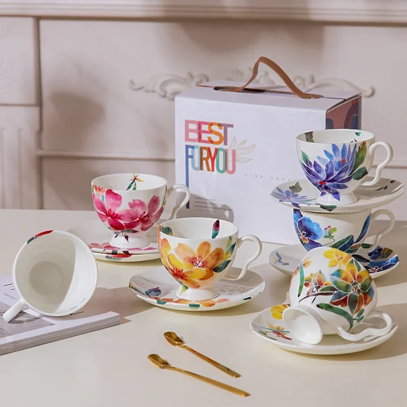 Chinese Countryside Style Porcelain Coffee Cup, Plate, Afternoon Tea, Small Luxury, Exquisite Ceramic Flower Tea, Paired Cup
Chinese Countryside Style Porcelain Coffee Cup, Plate, Afternoon Tea, Small Luxury, Exquisite Ceramic Flower Tea, Paired Cup