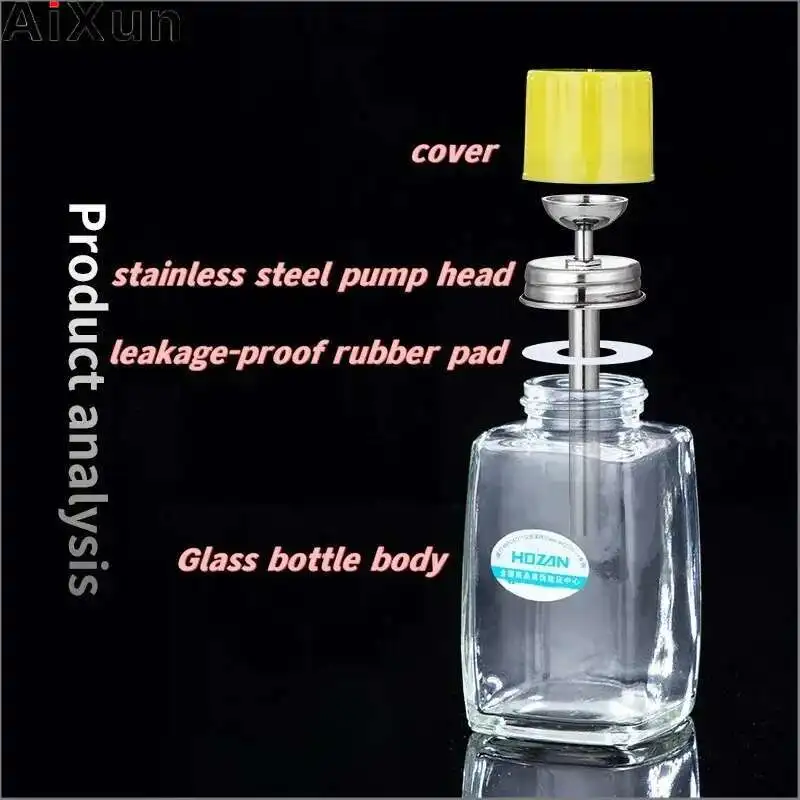 Empty Refillable Bottle Glass Alcohol Bottle for Phone Maintenance Stainless Steel Pipe Press Type Repair Liquid Glass Bottle
Empty Refillable Bottle Glass Alcohol Bottle for Phone Maintenance Stainless Steel Pipe Press Type Repair Liquid Glass Bottle