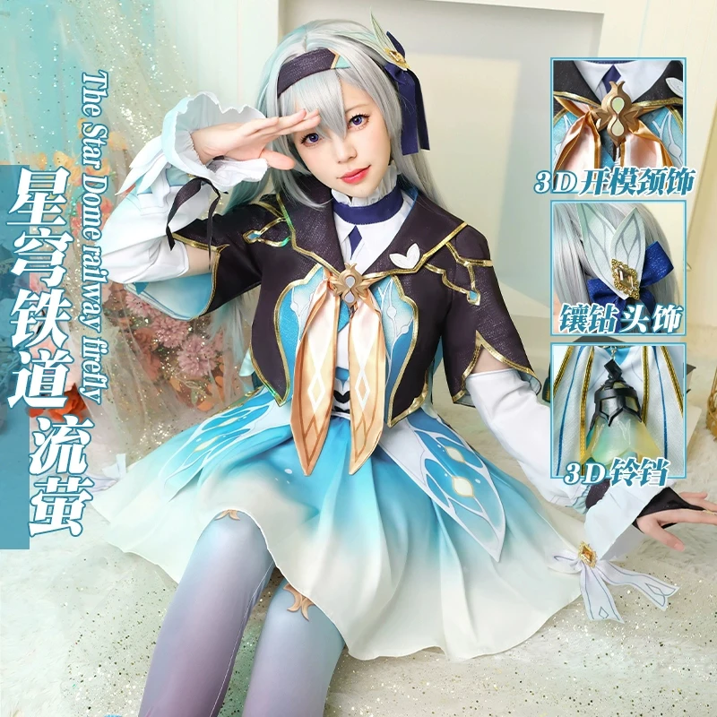 Game Honkai Rail star Cos Firefly Cosplay Same Original Skin Blue Dress Female Anime Party Costume H
Game Honkai Rail star Cos Firefly Cosplay Same Original Skin Blue Dress Female Anime Party Costume H