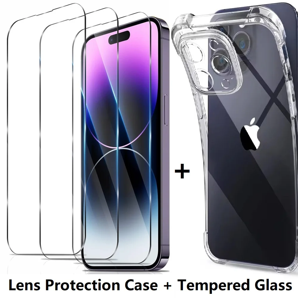 For iPhone 16 Pro XS Max Phone Case & Screen Glass For iPhone 15 14 13 12 11 Pro Transparent Case iPhone 8 7 Plus X XR Cover
For iPhone 16 Pro XS Max Phone Case & Screen Glass For iPhone 15 14 13 12 11 Pro Transparent Case iPhone 8 7 Plus X XR Cover