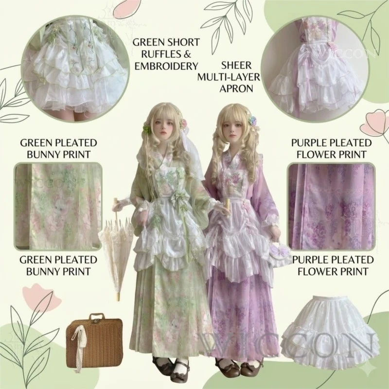Pink Lolita Hanfu Skirt Women's Style Summer Collection Cute Sweet Tailed Apron Dress Traditional Chinese Clothing Halloween Cos
Pink Lolita Hanfu Skirt Women's Style Summer Collection Cute Sweet Tailed Apron Dress Traditional Chinese Clothing Halloween Cos