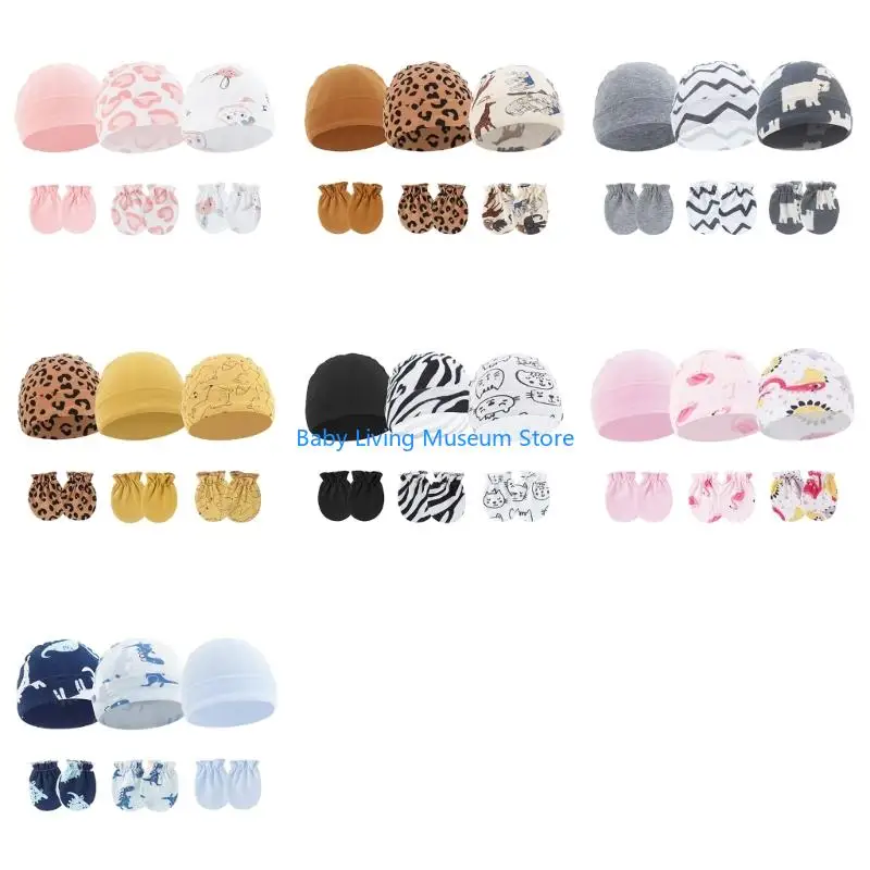 P31C 3 Set Newborns Baby Hat and Scratch Mittens Soft & Breatahble Cotton Bonnet Gloves for Boys Girls Ages 0-6 Months
P31C 3 Set Newborns Baby Hat and Scratch Mittens Soft & Breatahble Cotton Bonnet Gloves for Boys Girls Ages 0-6 Months