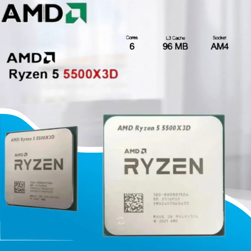 AMD Ryzen 5 5500X3D 3GHz 6-Core 12-Thread Socket AM4 NEW Gaming Processor DDR4 L3=96M 105W 7NM R5 5500X3D
AMD Ryzen 5 5500X3D 3GHz 6-Core 12-Thread Socket AM4 NEW Gaming Processor DDR4 L3=96M 105W 7NM R5 5500X3D