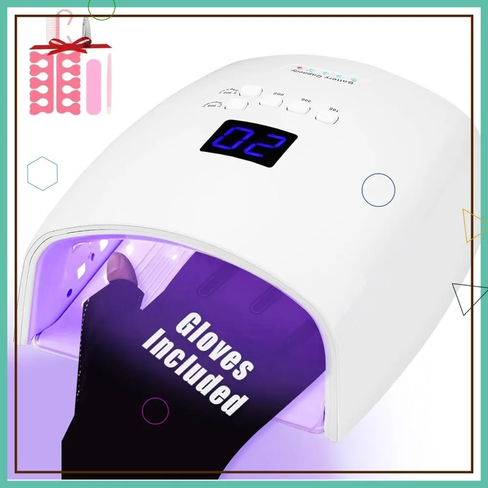 66W UV LED Nail Lamp, Rechargeable Cordless Gel Nail Light with 5 Timer Settings for Home Salon Use
66W UV LED Nail Lamp, Rechargeable Cordless Gel Nail Light with 5 Timer Settings for Home Salon Use