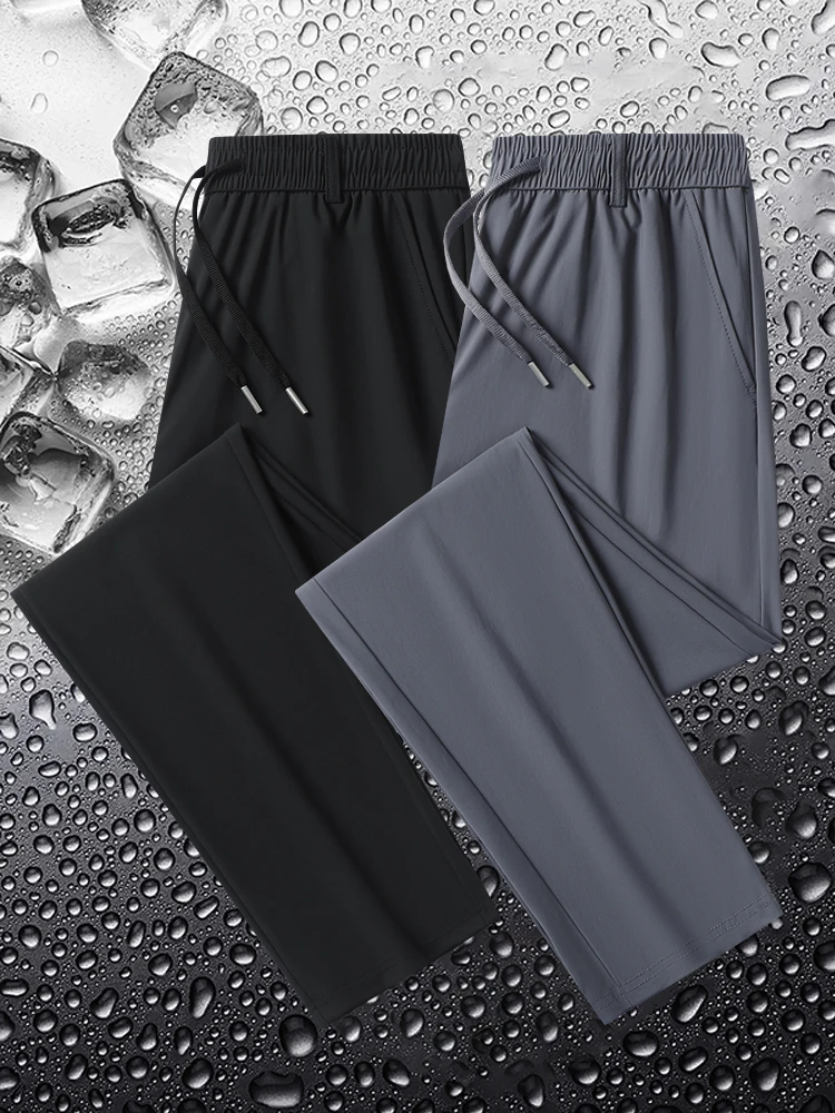 Ice Silk Men's Pants Summer New Black Gray Thin Business Casual Pants Outdoor Elastic Breathable Straight Leg Sweatpants
Ice Silk Men's Pants Summer New Black Gray Thin Business Casual Pants Outdoor Elastic Breathable Straight Leg Sweatpants