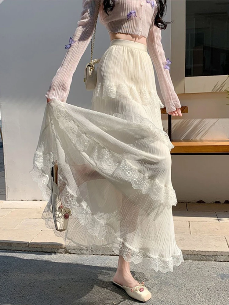 Летняя юбка-торт с кружевной отделкой, женская юбка-миди трапециевидной формы с высокой талией, платье Sensation f-длины, корейские юбки для поездок на работу
Летняя юбка-торт с кружевной отделкой, женская юбка-миди трапециевидной формы с высокой талией, платье Sensation f-длины, корейские юбки для поездок на работу